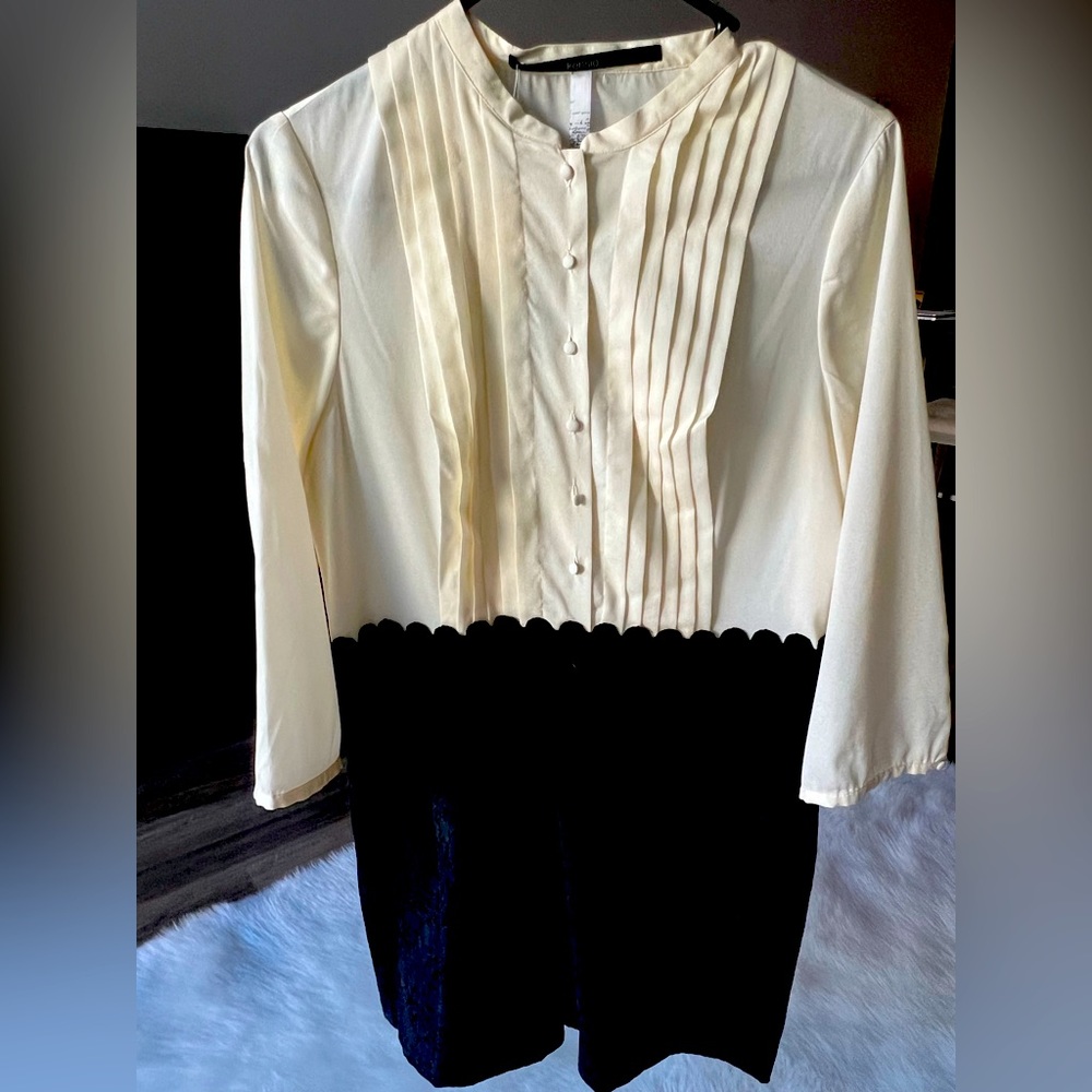 NWT Kensie mini dress. Cream and black. Size L